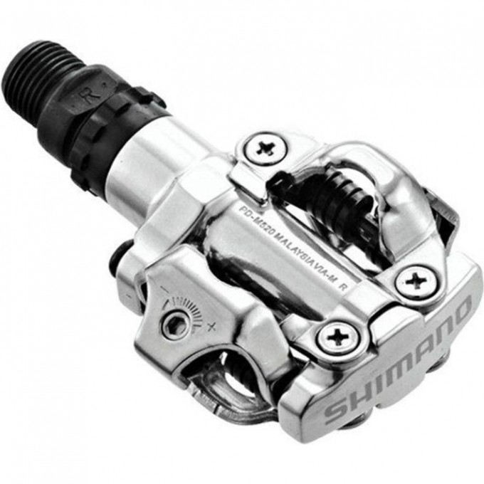 Педали SHIMANO M520, с шипами, серебристый EPDM520S