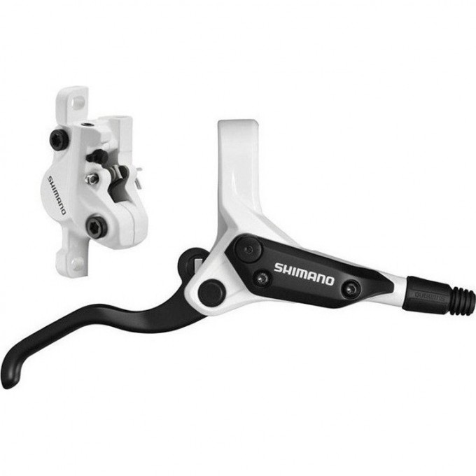 Тормоз дисковый SHIMANO M445-W, BL-M445(ЛЕВ)/BR-M447ПЕР), БЕЛЫЙ, 1000мм EM445BMFPRB100