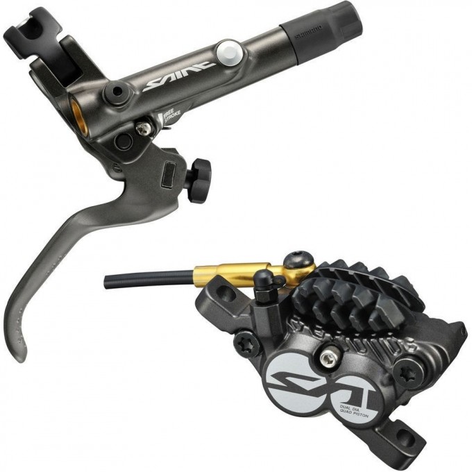 Тормоз дисковый SHIMANO SAINT, M820, BL(ЛЕВ)/BR(ПЕР), МЕТАЛ. КОЛ. С РАДИАТ, 1000мм IM820BLFPNA100