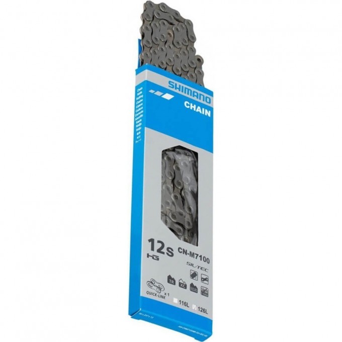 Цепь SHIMANO SLX M7100, ДЛЯ МТВ, 11/12 СК, 126 ЗВ, С ЗАМ. ICNM7100126Q