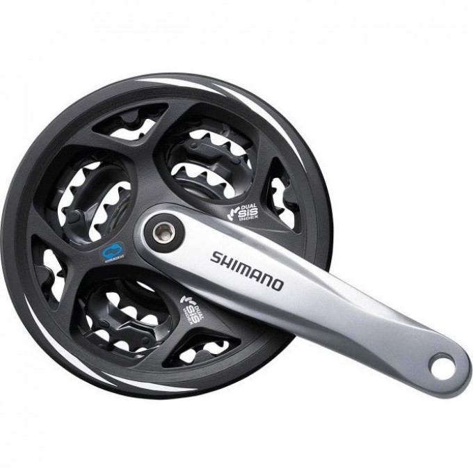 Система SHIMANO ALTUS, M311, 170мм, квадрат, 42/32/22T, с защитой, серебо EFCM311C222CS