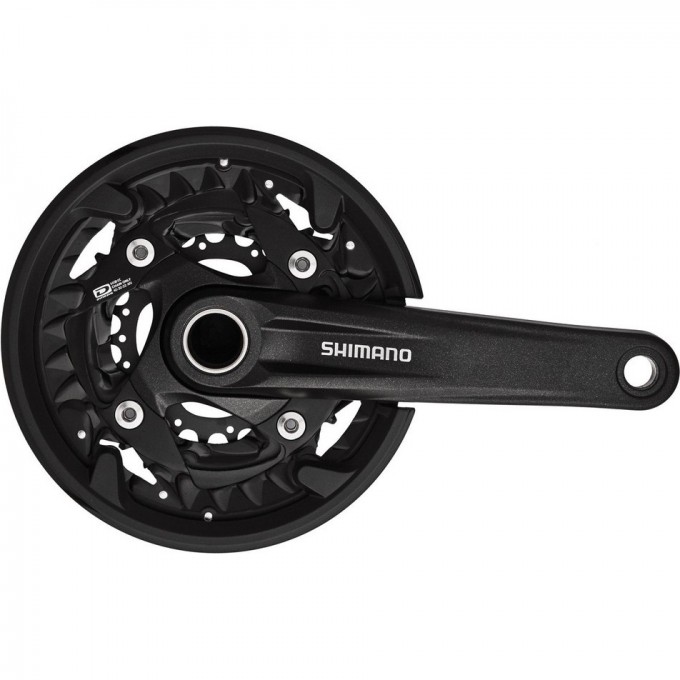 Система SHIMANO MT500, для 3x10 скоростей, 175мм, интегрированый вал, 40/30/22T без каретки, черный, с защитой EFCMT500EX002C