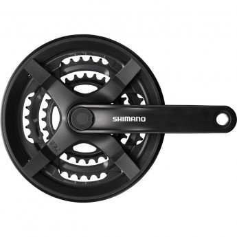 Система SHIMANO TY301, 175 мм, квадрат, 48/38/28, с защитой, черный, без упаковки