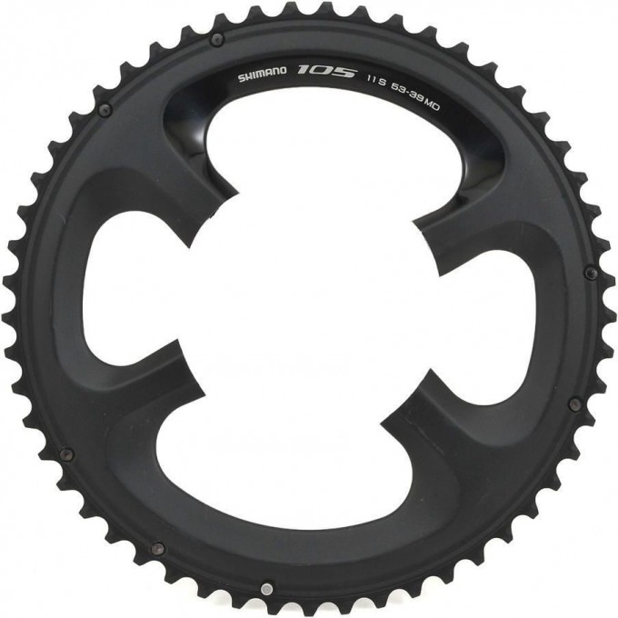 Звезда SHIMANO 105 53T-MD, передняя, для FC-5800, для 53-39T, черный Y1PH98130